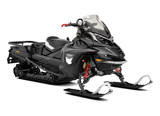 Side view of the Lynx Commander RE 2027 snowmobile.
