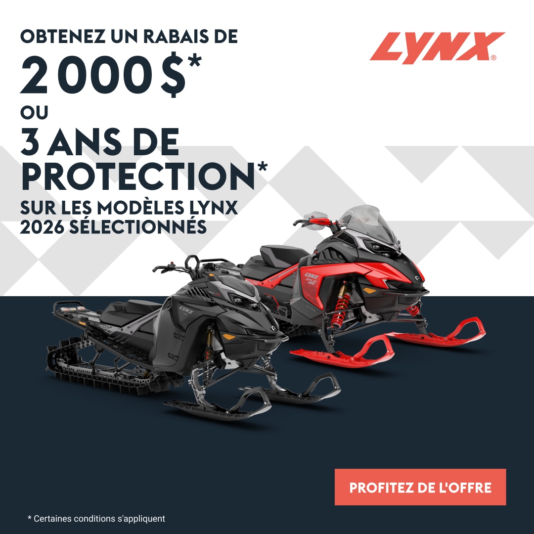 Obtenez jusqu'à 2000 $ de réduction sur les modèles Lynx 2026