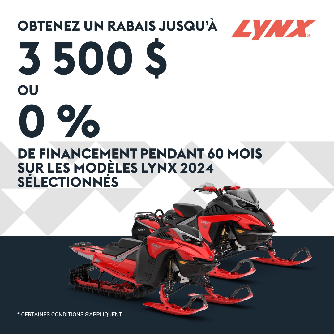 Offres et rabais sur certaines motoneiges Lynx 2024