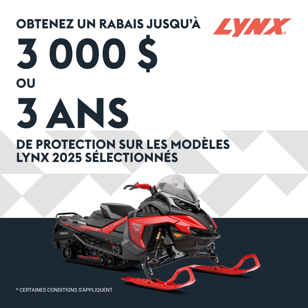 Offres et rabais sur certaines motoneiges Lynx 2025