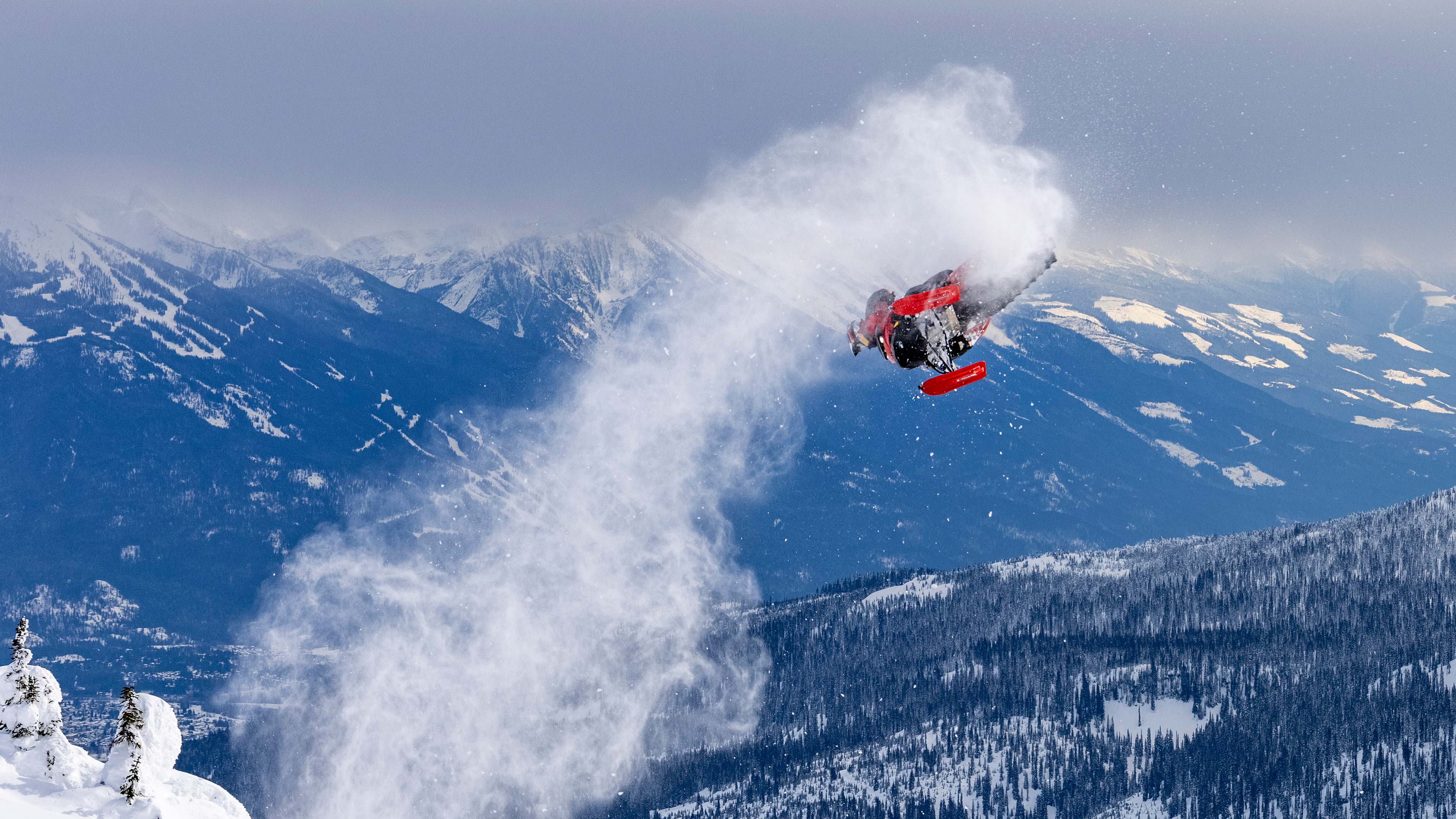 Andreas Bergmark jumping with a Lynx Sled