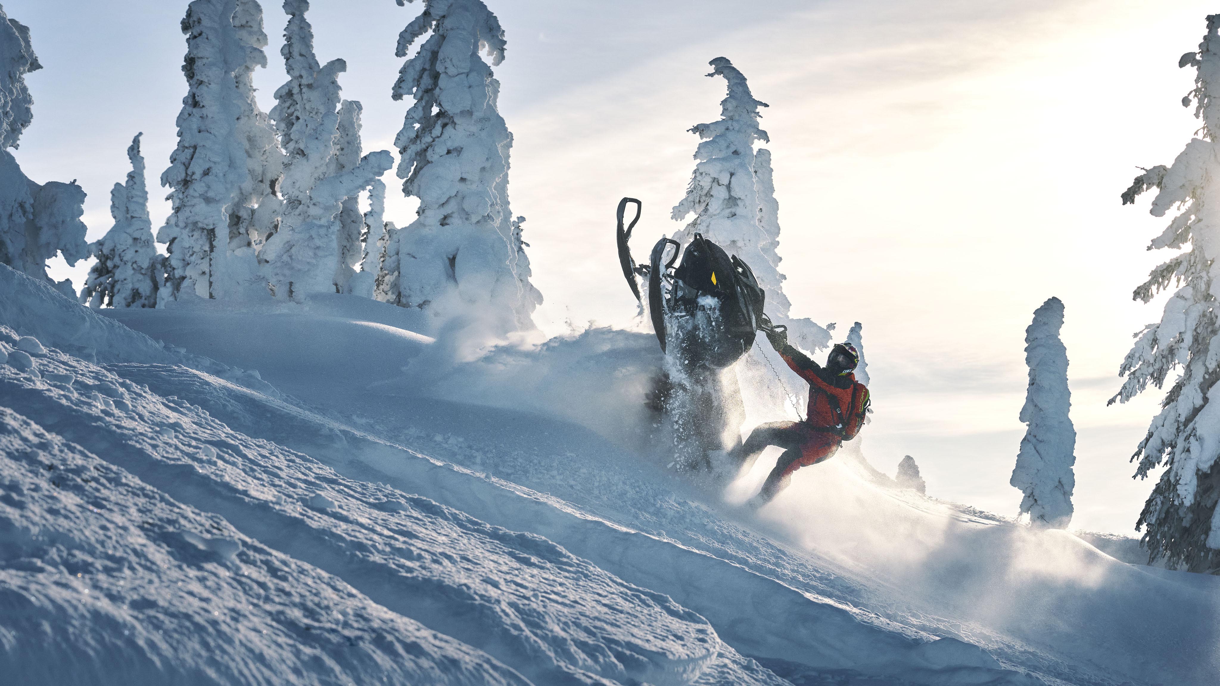 Man making a wheelie with a Lynx Shredder in mountain