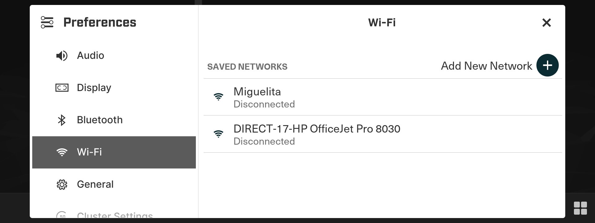 Accessing the Wi-Fi settings on the Lynx 10.25" Touchscreen Display