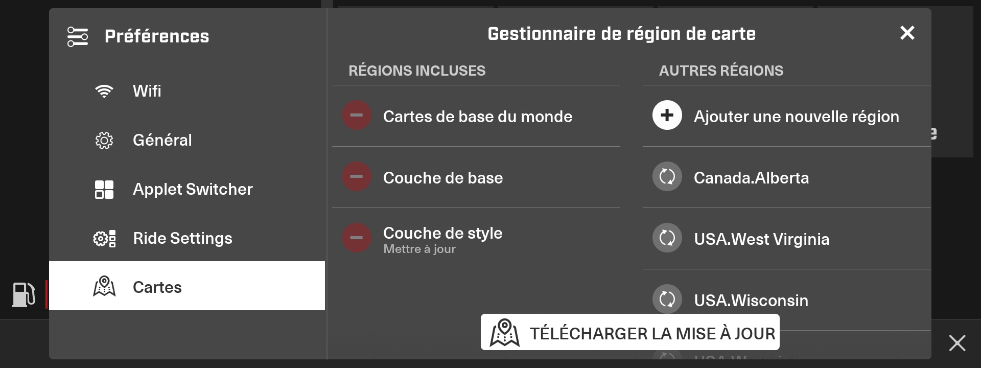 Built-In GPS Ski-Doo Map