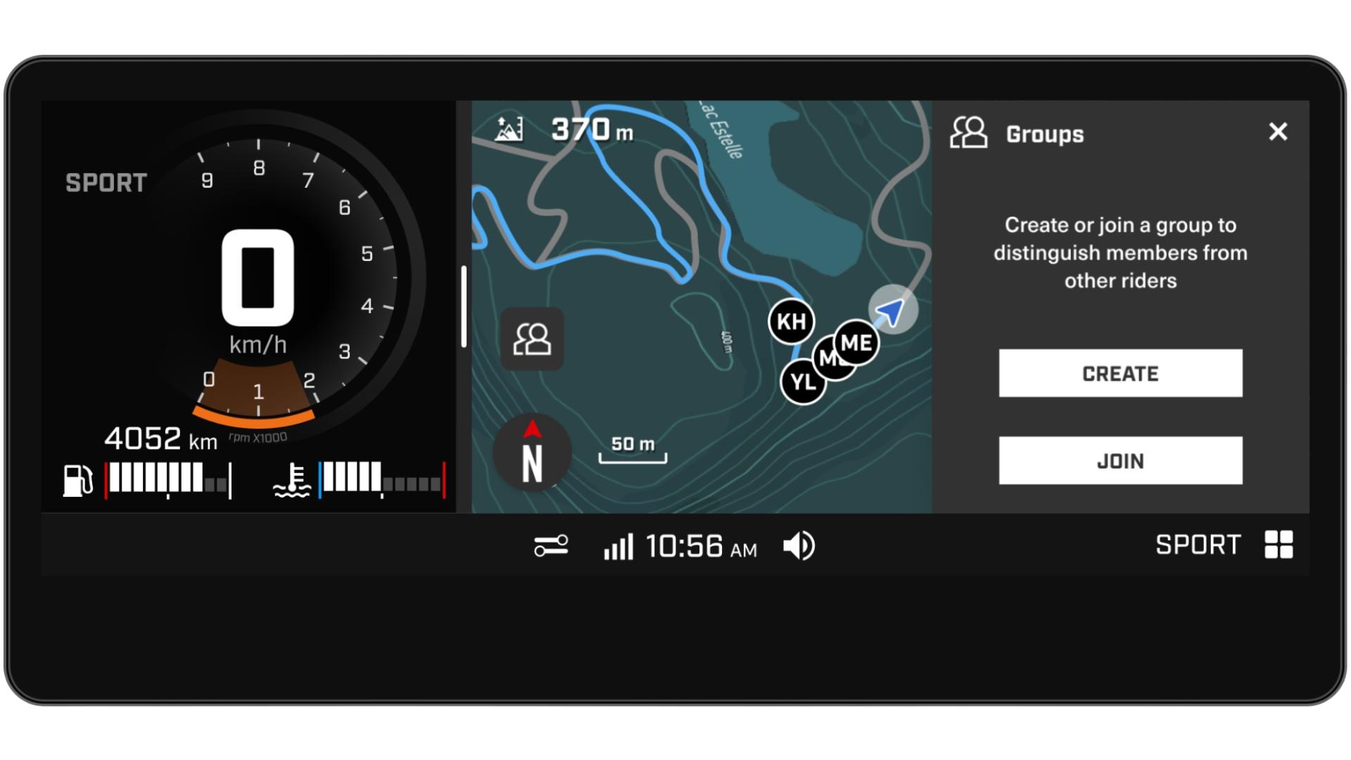 Ski-Doo built-in GPS region manager section