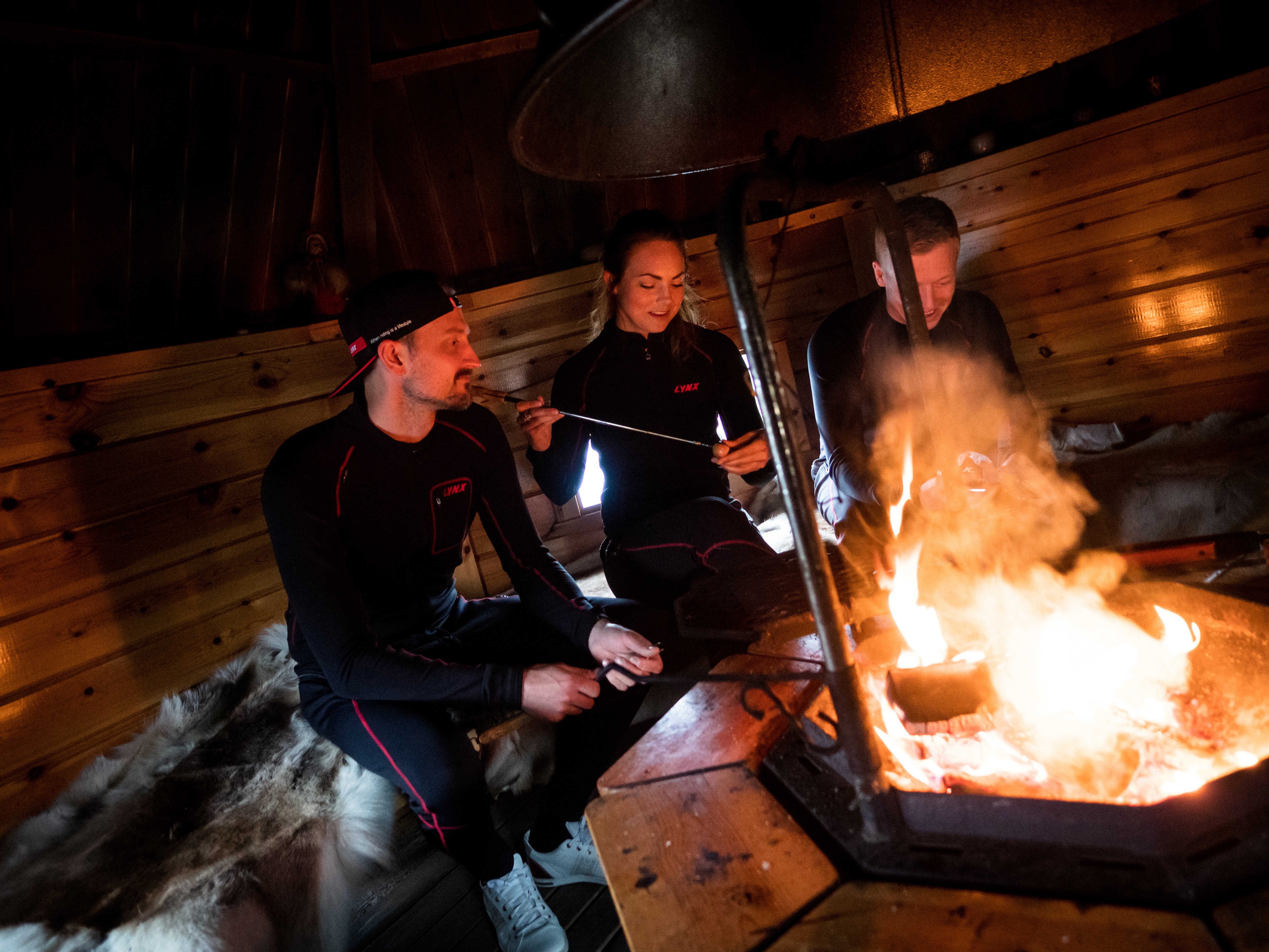 Friends around a fire