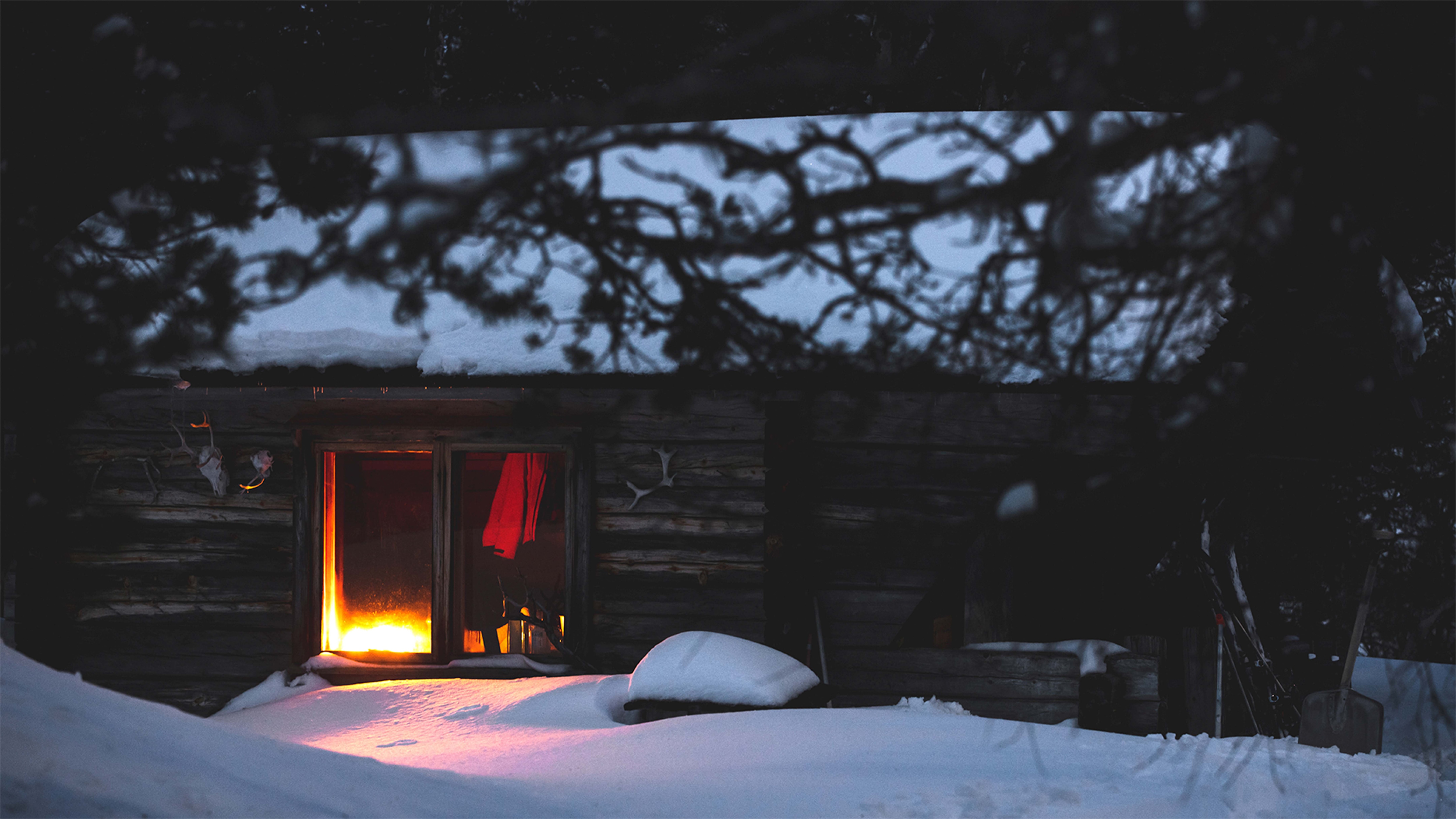 A remote wilderness hut in Lapland