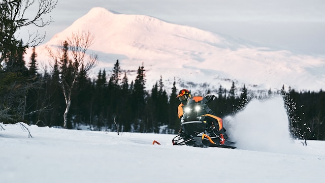 Rotax engine assembly in Lynx snowmobile factory