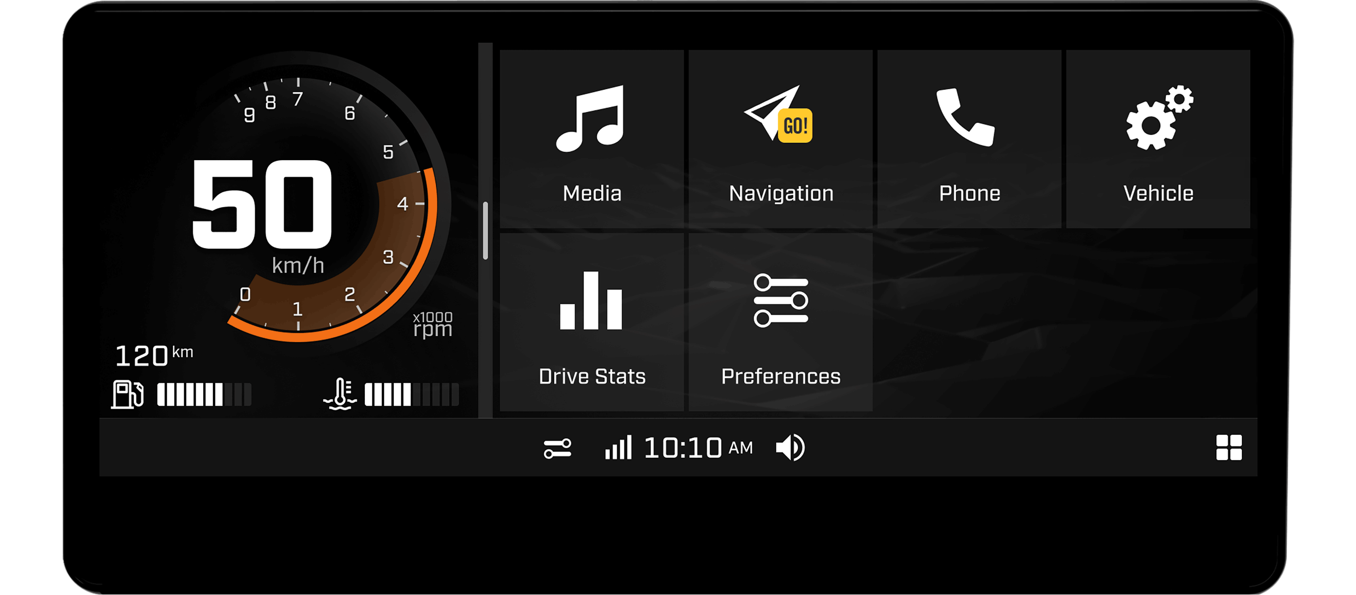 App Menu on the 10.25" Color Touchscreen Display with BRP Connect