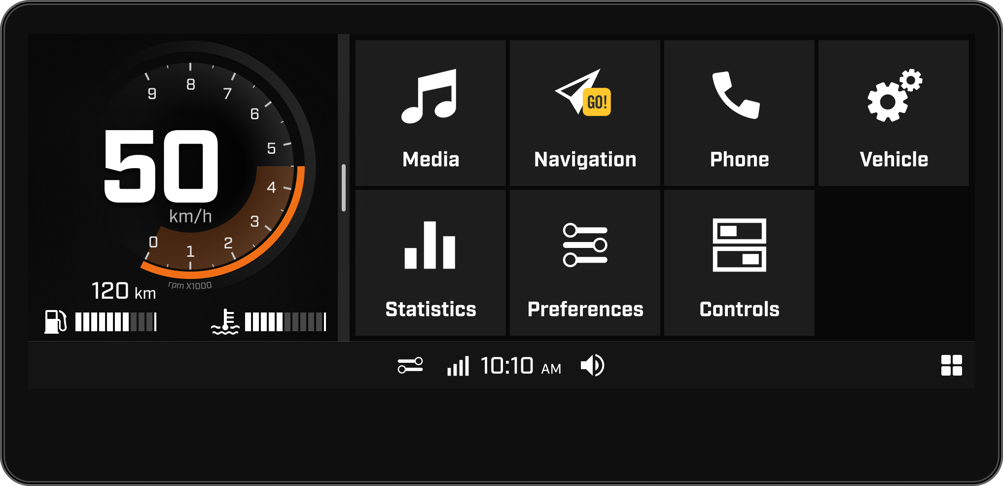 10.25" Color Touchscreen Display - Applet Menu