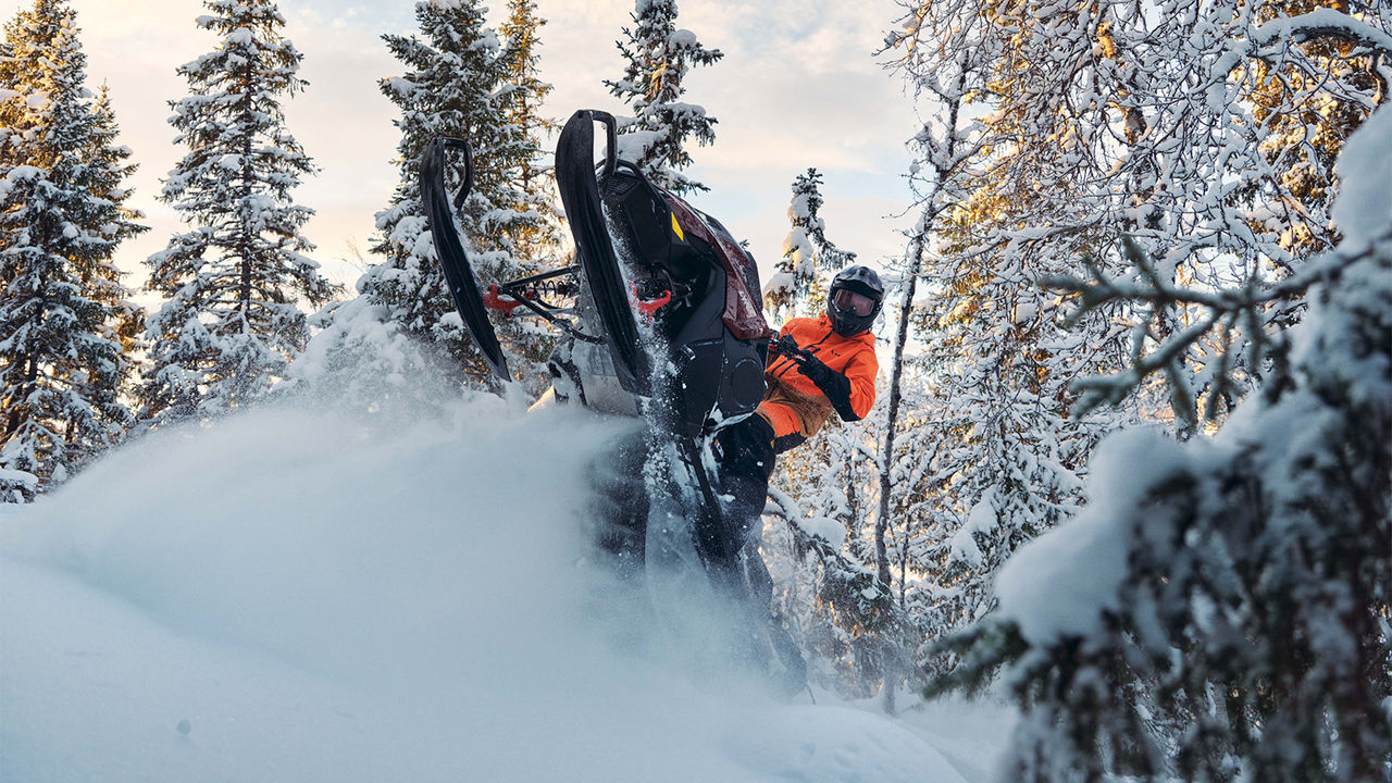 Man jumping on a lynx Sled 